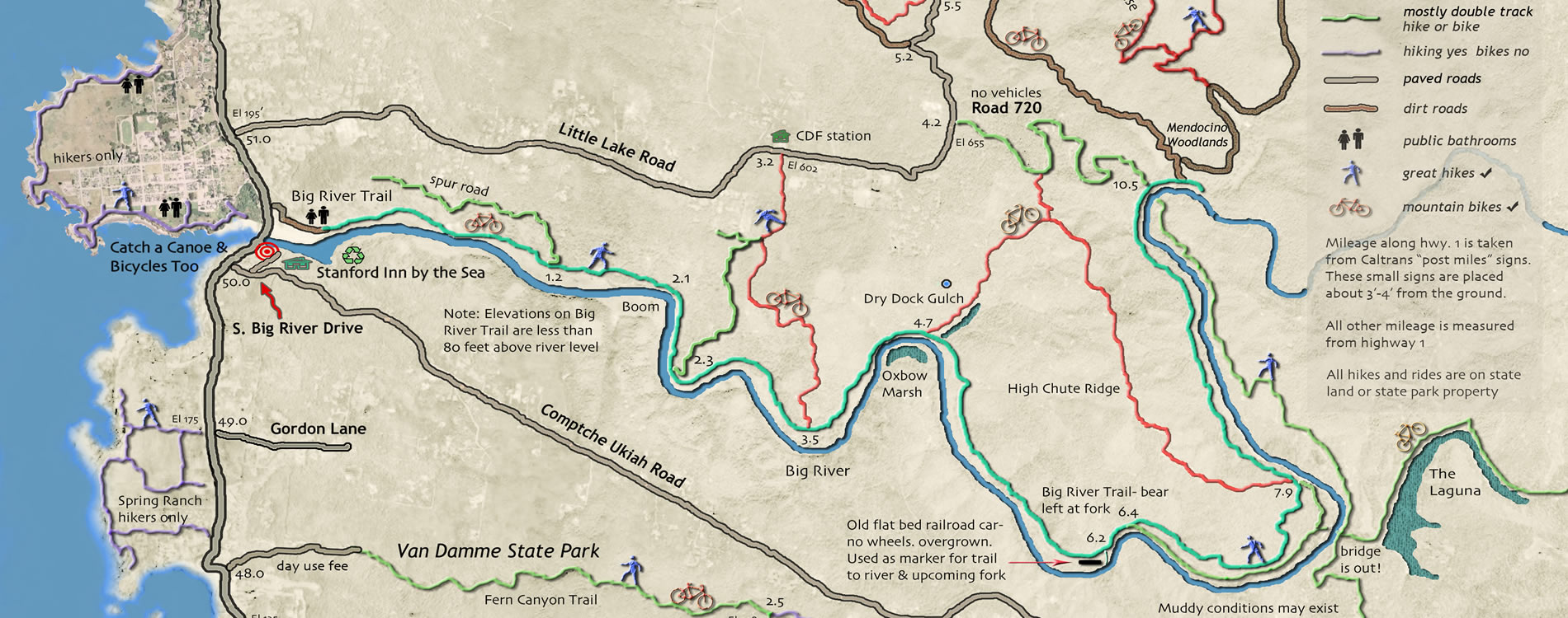 mendocino bike and hike map