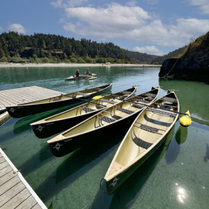 outriggers on dock on big river